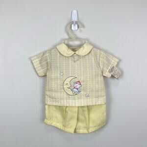 Vintage A Tiny Tots Originals 3 Piece Yellow Layette Set NWT
